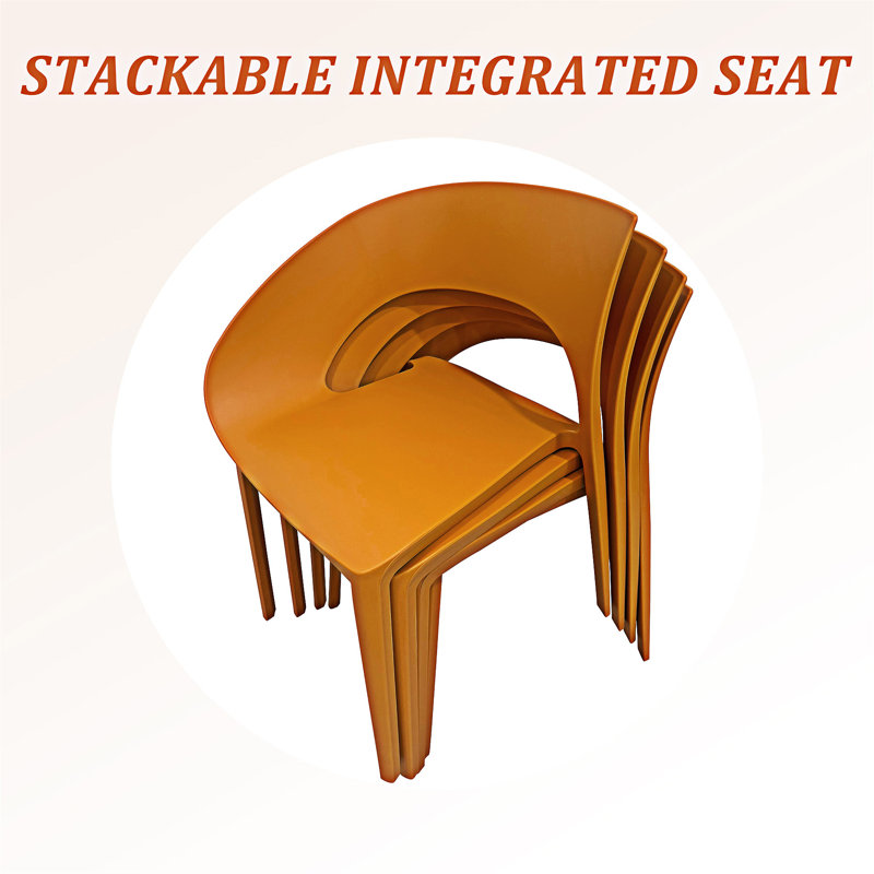 Chaise d'appoint d'extérieur (ensemble de 4), Orange tropical