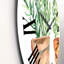 Deux plantes vertes dans des pots de fleurs orange - horloge murale traditionnelle-60327782