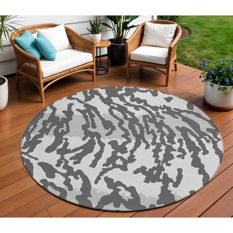 Tapis intérieur lavable 8 po gris et ivoire