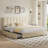 Orwhin Bed Frame 4 Drawers Storage, Upholstered Bed Frame with Velvet Adjustable Headboard Queen Full King Size Platform Bed Wood Support-807684304-856157687