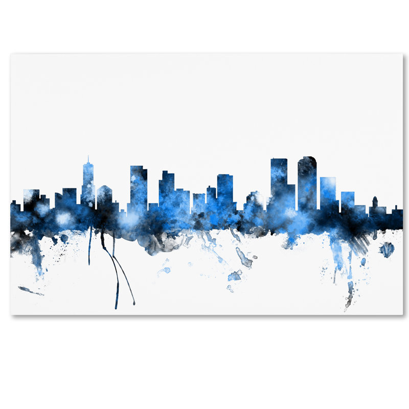 « denver colorado horizon », impression sur toile tendue, H 12 po x l 19 po x P 2 po