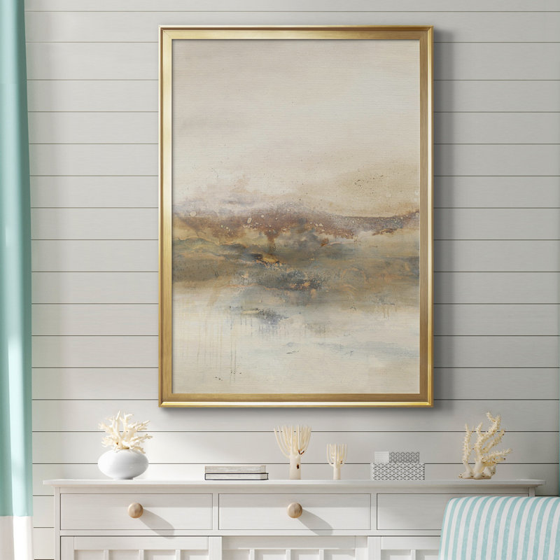 Toile encadrée de qualité supérieure «Keeping Secrets II» - prête à être accrochée, Toile encadrée d'or