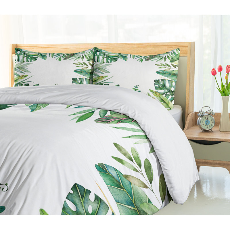 Fern Green Jungle Themed King Duvet Cover Set