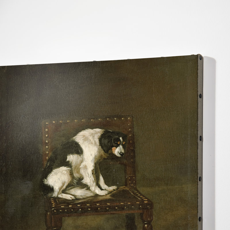 A Dog On A Chair Print by Guillaume Anne Van Der Brugghen