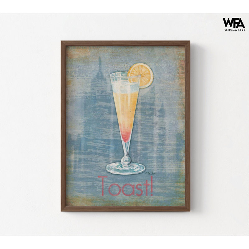 «Big City Cocktail I» par Paul Brent, impression encadrée champagne, impression d'affiche Toast, art de Paul Brent, art de bar à cocktail, art mural encadré