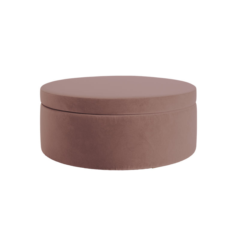 Evergreen Storage Ottoman, Dusty Rose Recycled Velvet