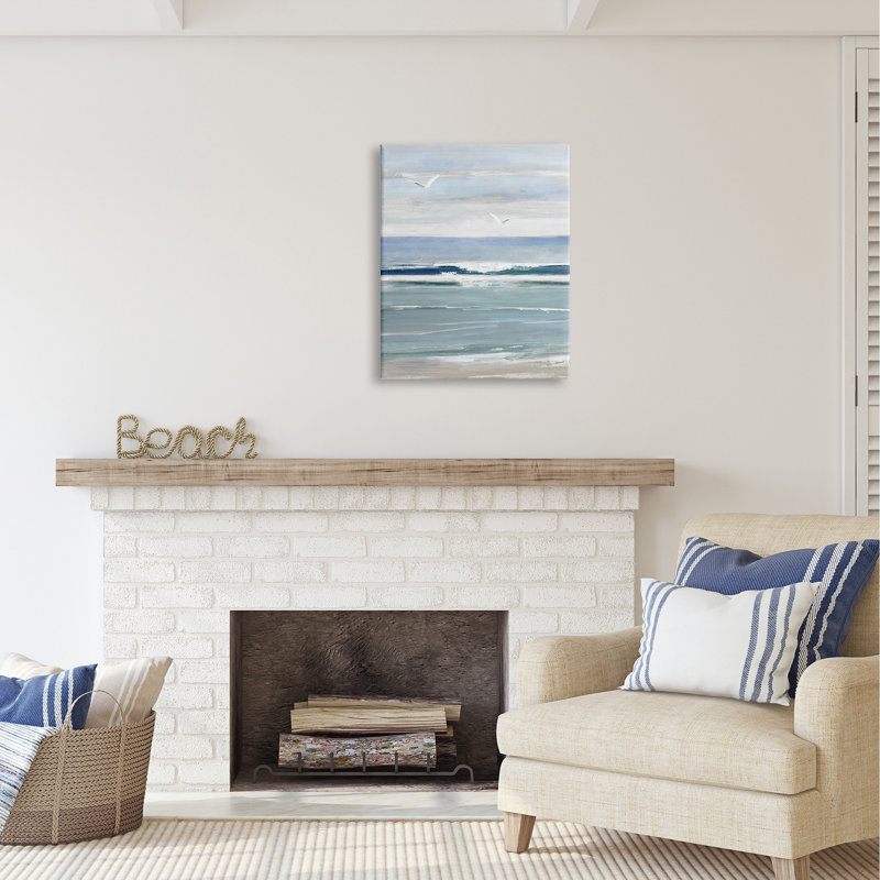 «Rolling Waves And Seagulls» par Sally Swatland, H 30 po x l 24 po x P 1,5 po