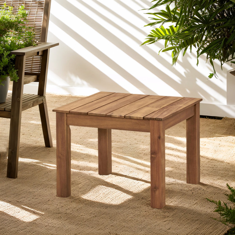 Table d'appoint en bois d'acacia Temecula, Brun