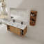 Meuble-lavabo mural 48 po avec double lavabo et support de rangement, portes à fermeture en douceur