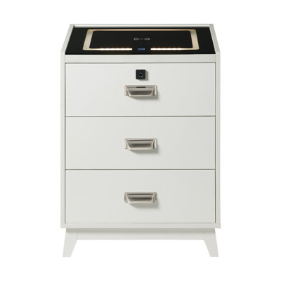 Brayden Studio® Graycelynn Nightstand with Electronic Features in Blue