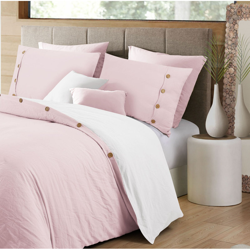 Ensemble de housse de couette réversible Swift Home, fermeture à boutons et attaches intérieures, literie toutes saisons