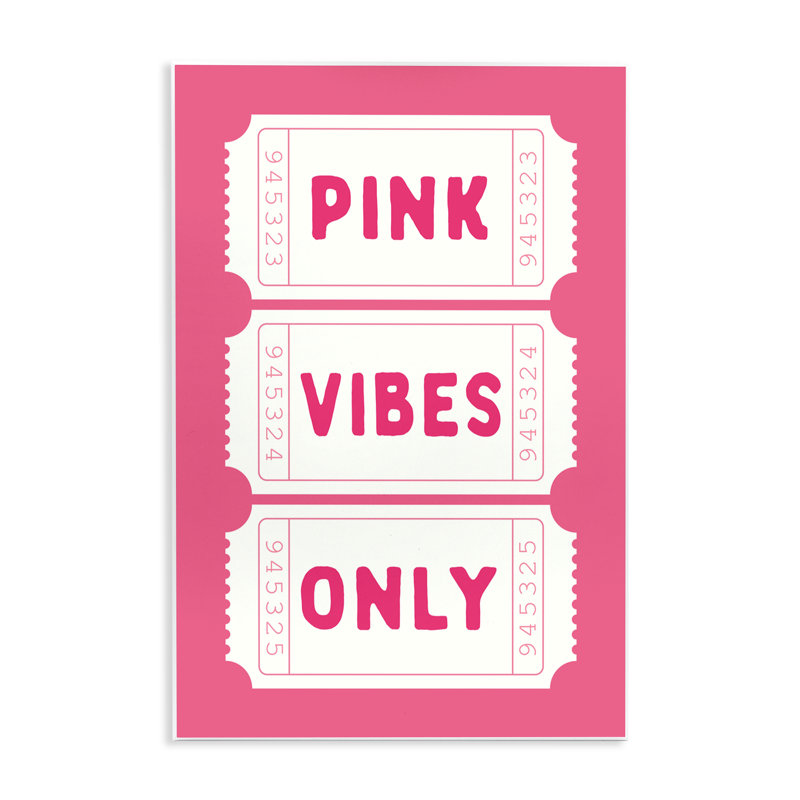 Plaque murale rose Vibes Only, signée lettrée et doublée, H 15 po x l 10 po