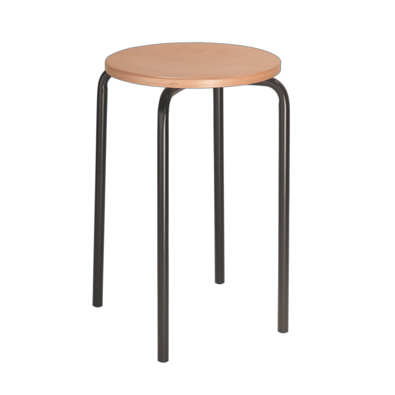 Solon Ergonomic Industrial Stool, H58 x W48 x D48cm, Black