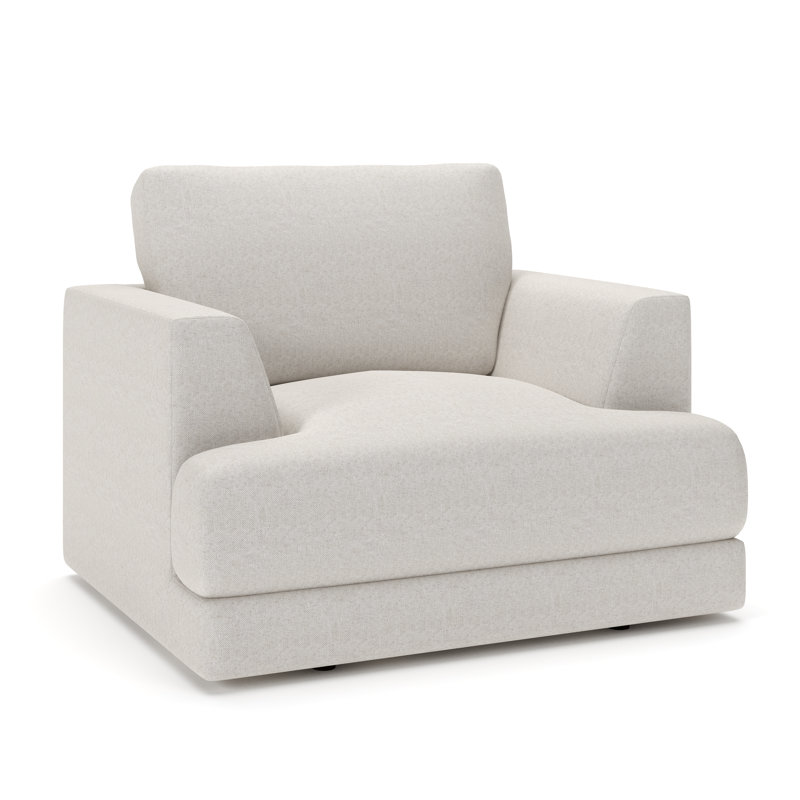 Laguna Upholstered Accent Chair, Macarena Light Gray Basketweave