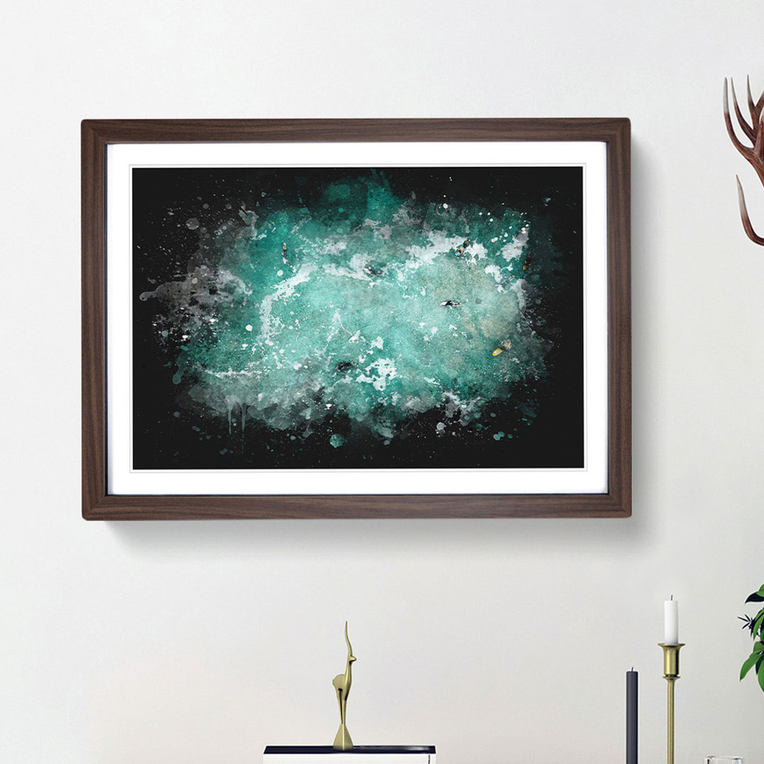 Bodyboarding in the Gold Coast Australia - Picture Frame Painting Print