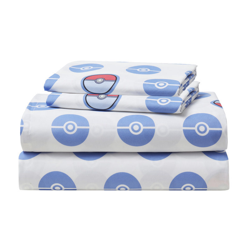 Pokemon Kids Microfiber Sheet Set, Full/Double Sheet Set with 2 Pillowcases