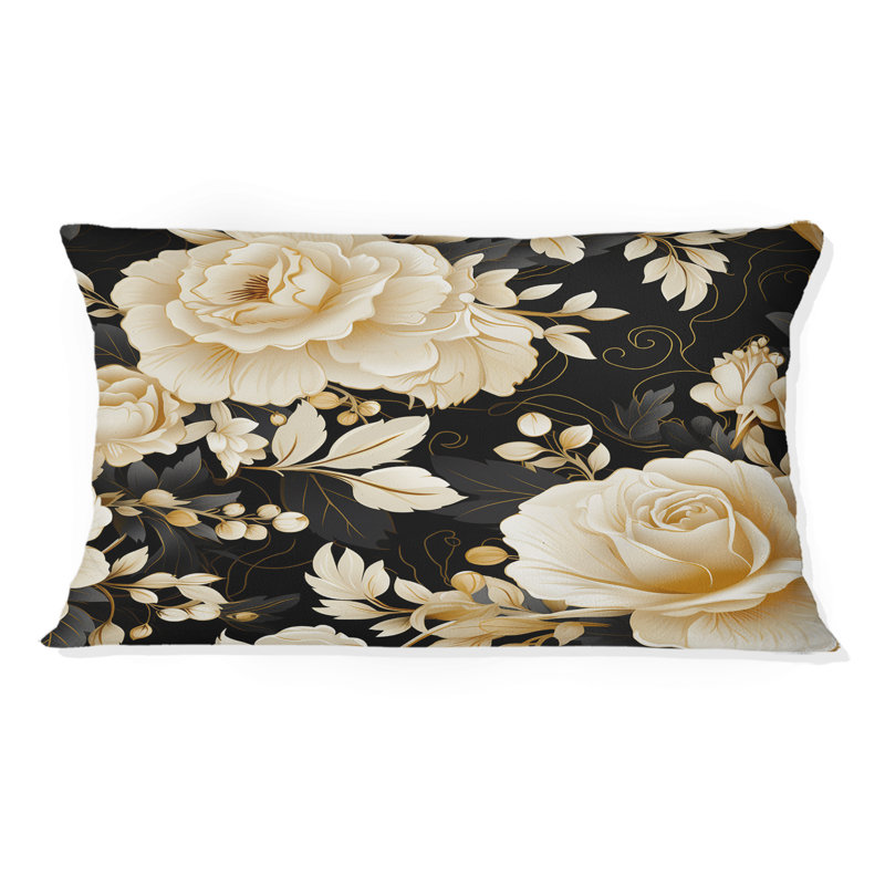 Coussin Elegant Beige Rose Harmony I - Floral