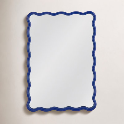Allurine Wavy Solid Wood Accent Mirror