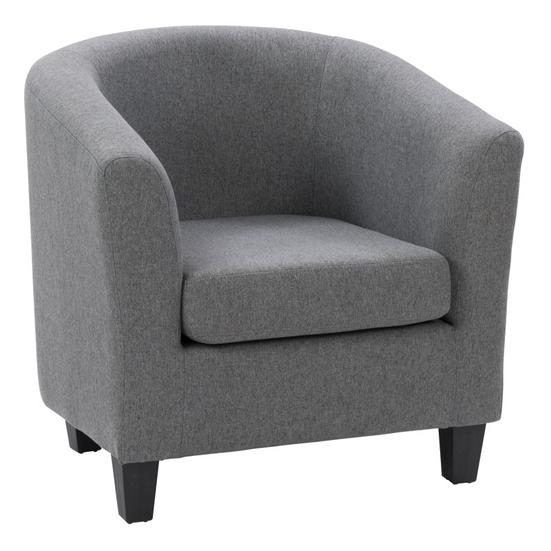 Fauteuil demi-tonneau Elewood, Polyester gris