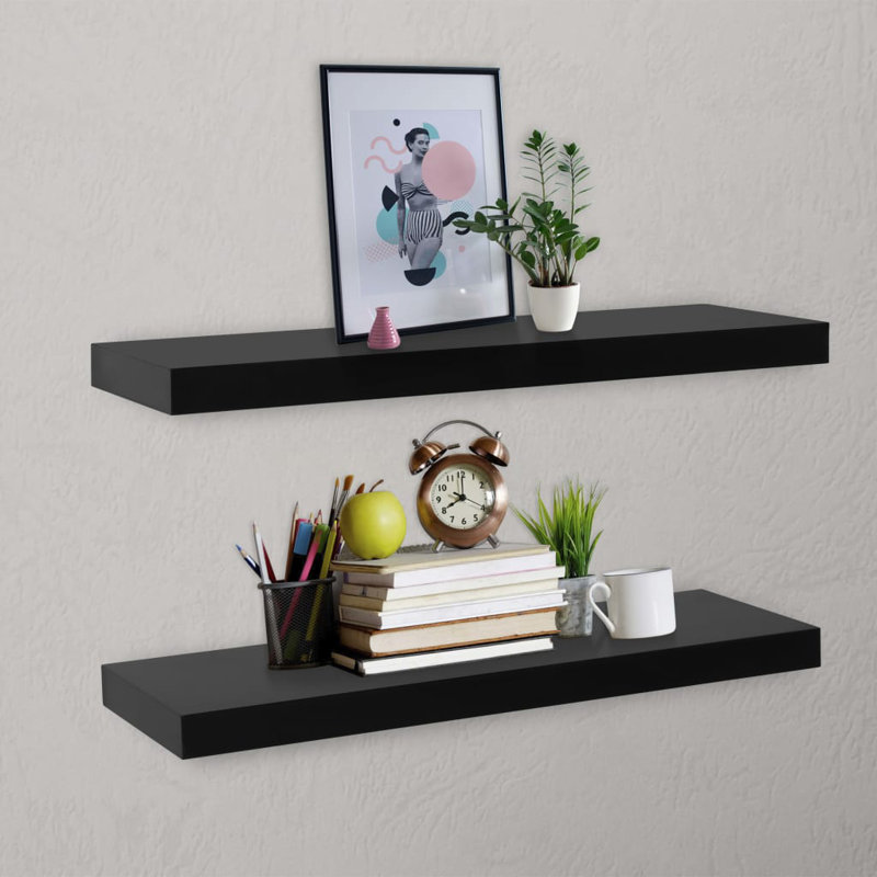 Quintan 2 Piece Floating Shelf, 3.8cm H x 80cm W x 20cm D
