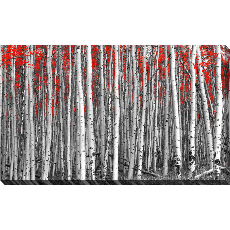 " Red And Grey Forest ", 18" H x 30" W x 1" D