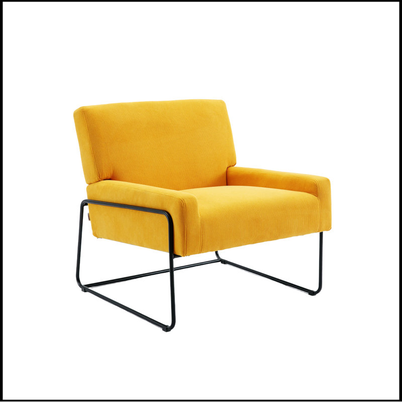 Fauteuil l 27,95 po Lopardo, 100% polyester jaune musterd