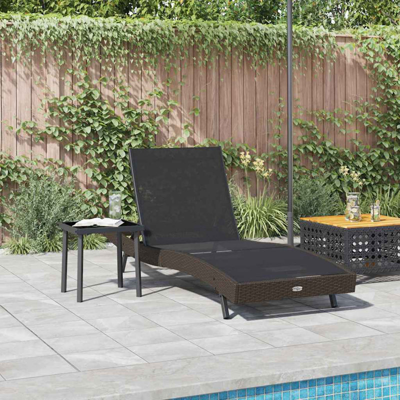 Sun Lounger With Table 2 Pcs 40 X 40 X 40.5 Cm, Brown