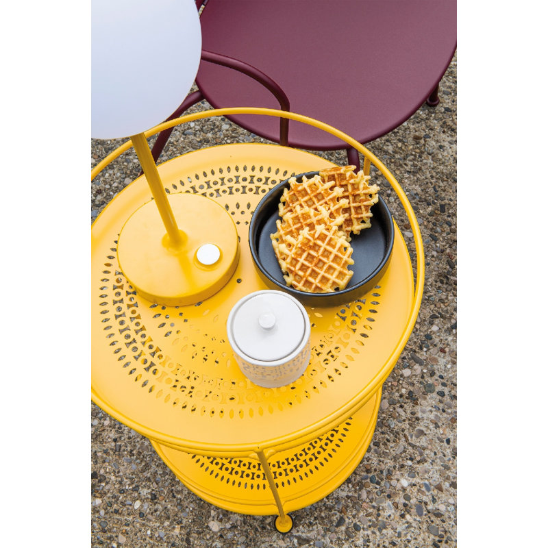 Guinguette Outdoor Round Side Table, Deep Blue
