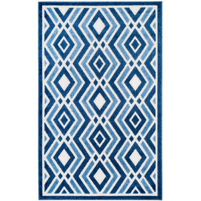 Tapis intérieur / extérieur bleu Woodford