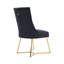 Ambra Modern Velvet Dining Chair With Gold Legs, Ring Handle & Tufted Back-228085620