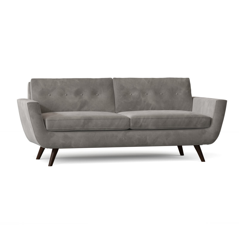 Canapé à accoudoirs carrés de 85 po avec coussins réversibles Callie, Standard, Moka Key, Noyer