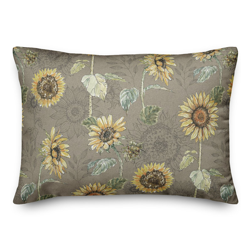 Floral Reversible Throw Pillow, Brown
