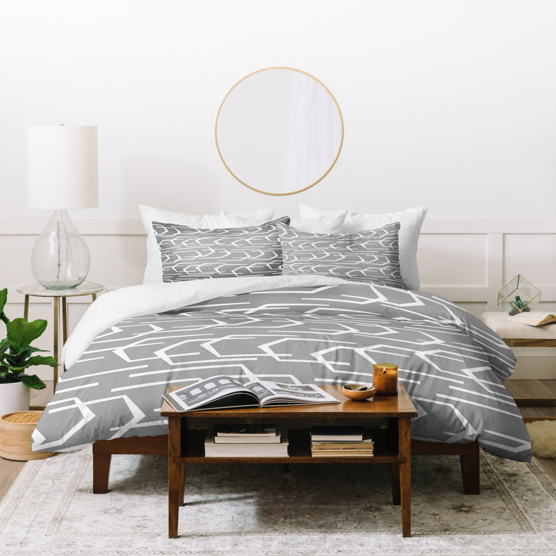 Modern & Contemporary Polyester Duvet Cover, King Duvet Cover + 2 Shams