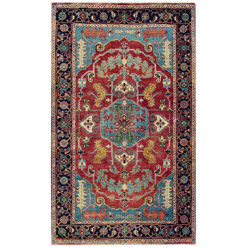 Elegant Wool Oriental Area Rug, Rectangle 3' x 5'