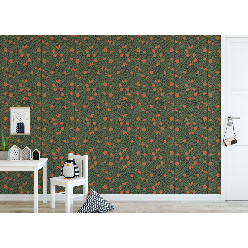 Signature Orange Grove 10' L x 24" W Wallpaper Roll, Forest Green, PVC, Self-adhesive