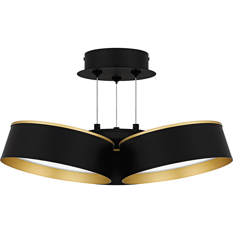Byrnes Integrated LED Matte Black Semi-Flush Mount