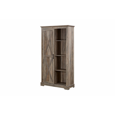 Grande armoire de rangement avec porte de grange en bois rustique de style campagnard avec garde-manger et garde-manger avec porte de grange