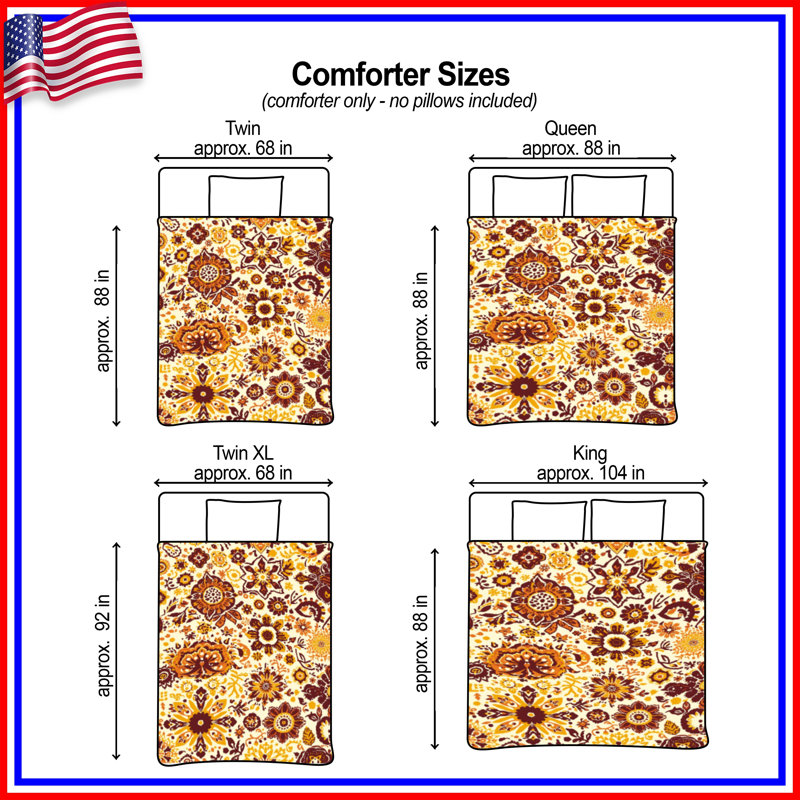 Floral Ornamental Pattern Comforter, Queen