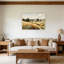 «Farmhouse Retro Pastoral Serene Fields Wildflowers», art mural non encadré, L 24 po x l 36 po