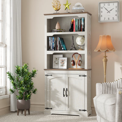 70" H X 31.5" W Standard Bookcase With Doors by Rosalind Wheeler
