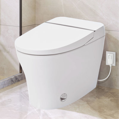 Heated Seat Toilet With Dual Flush - Foot Sensor, Night , Knob Control, Powerful Flushing Flush, Auto Attractive Design