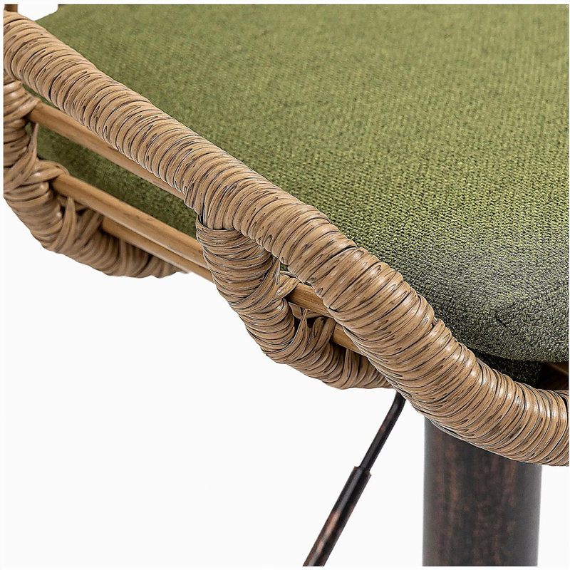 Ensemble de 2 tabourets de bar modernes pivotants avec repose-pieds réglables pour cuisine et salle à manger, Vert
