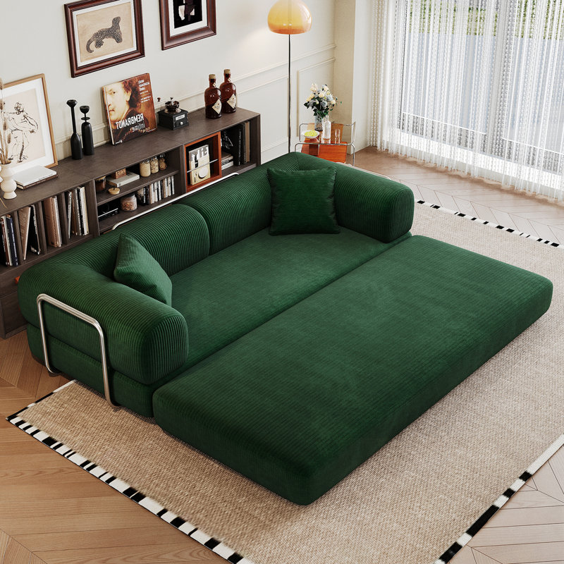 Causeuses avec coussin moelleux et coussins, Vert