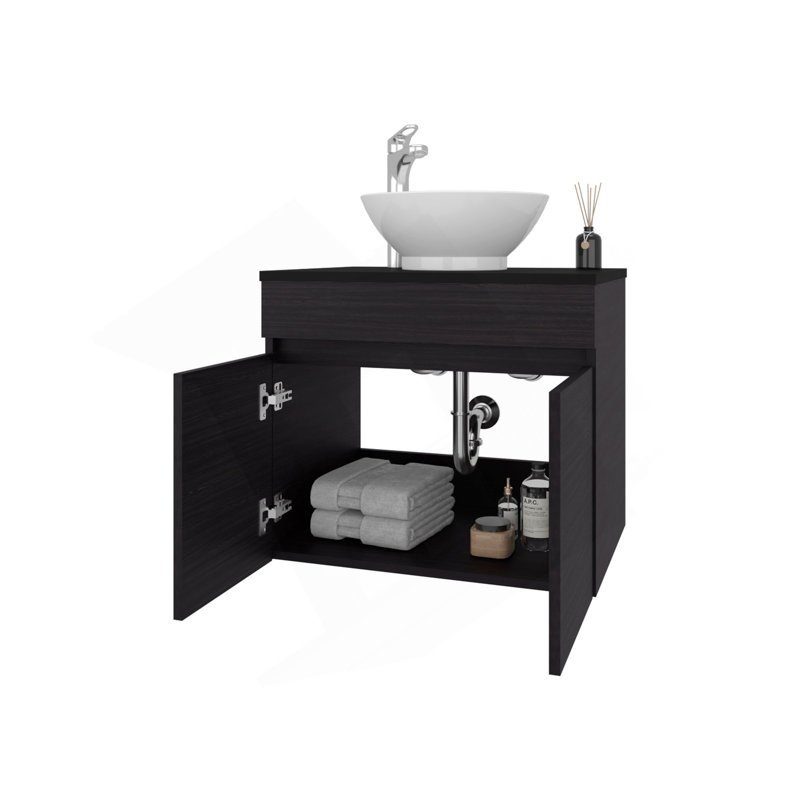 Meuble-lavabo avec 2 portes Wengue, Wengé