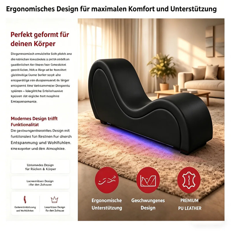 Graycie Upholstered Faux Leather Chaise Lounge for Yoga - for Stretching, Relaxation, Exercise & More