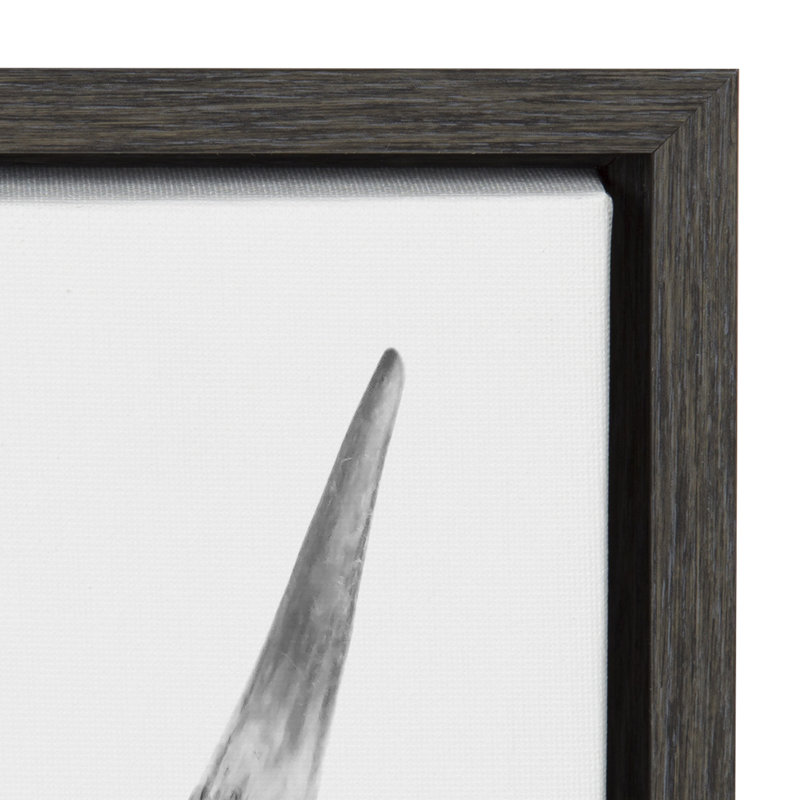 «B&W Highland Cow No. 1 Portrait» par Amy Peterson, reproduction d'art sur toile encadrée, H 23 po x l 33 po x P 1,62 po