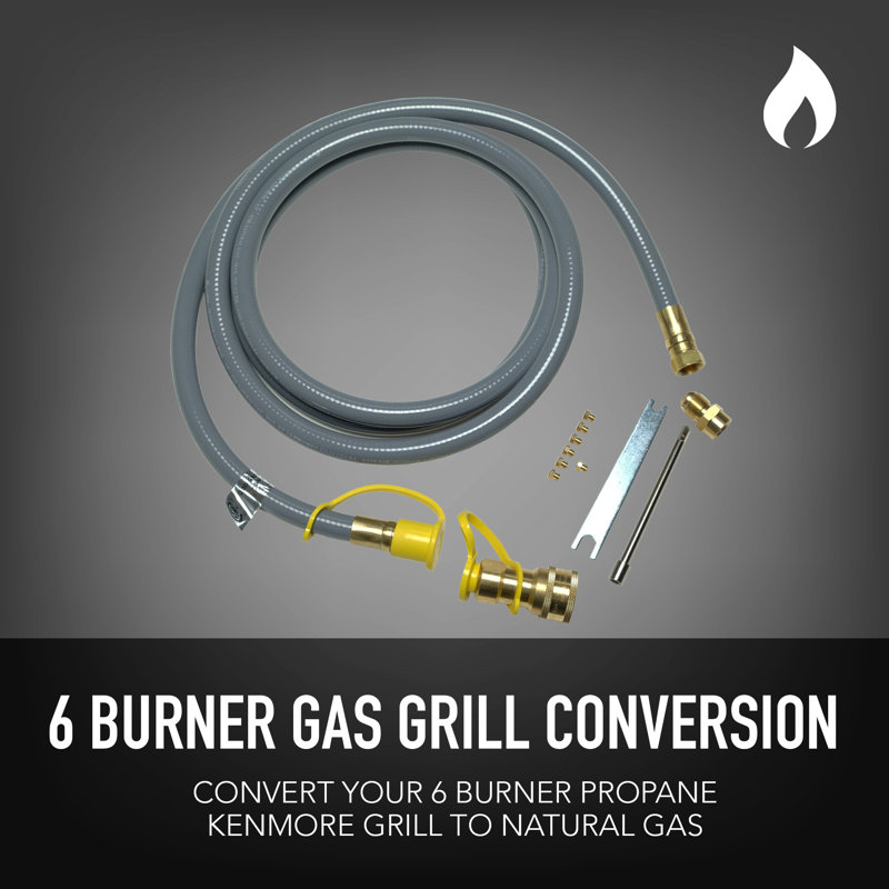Ensemble universel de conversion au gaz naturel pour grils à gaz à 6 brûleurs et à brûleur latéral