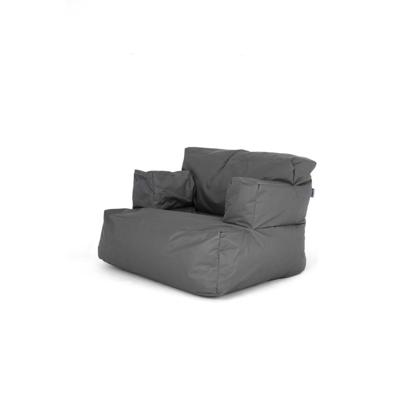 Cozy Grey Bean Bag Chair, 31.5 x 31.5 x 11.8 inches | Made with 100% Polyester and Waterproof Fabric | Filled with Recycled Styrofoam Bead Foam | Removable Zipped Cover, Perfect for Relaxation & Kids' Playroom