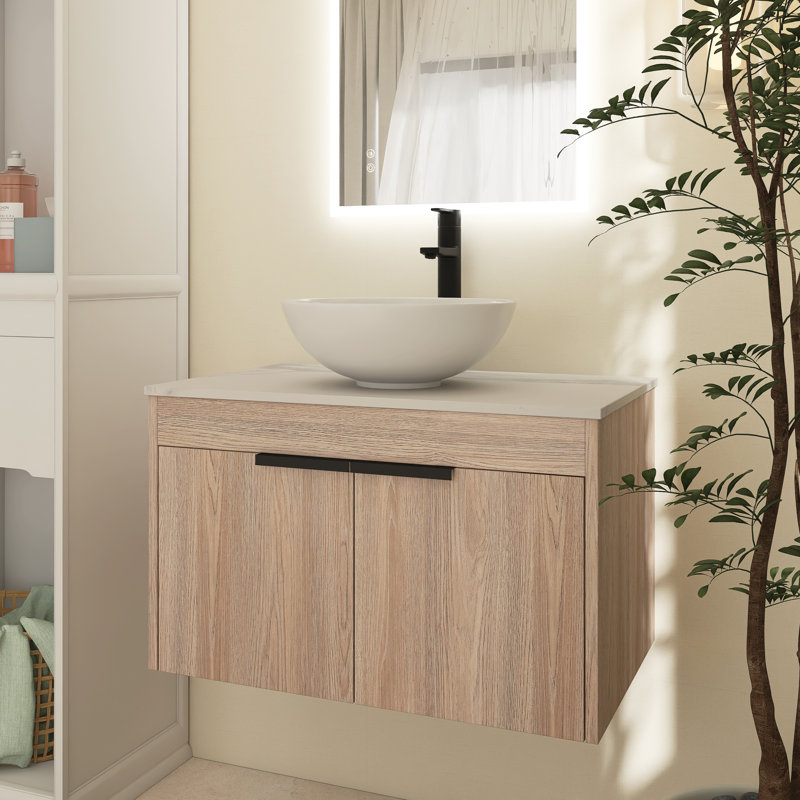 Ensemble de meuble-lavabo simple 29,53 po avec plateau en céramique Abrienda
