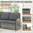 73.6-Inch Outdoor Patio Sofa, 3-Seat Rattan Couch With Gray Cushions For Balcony Or Porch